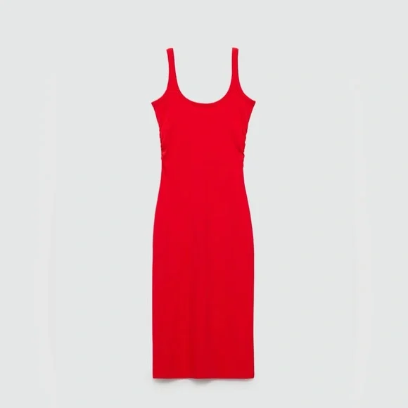 Mango red dress with straps NWT - Picture 2 of 5
